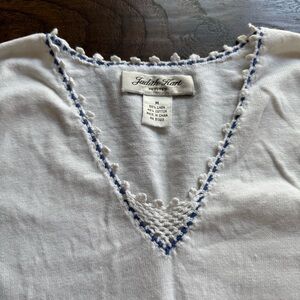 Vintage Judith Hart Sleeveless Blouse with Embroidered Neckline